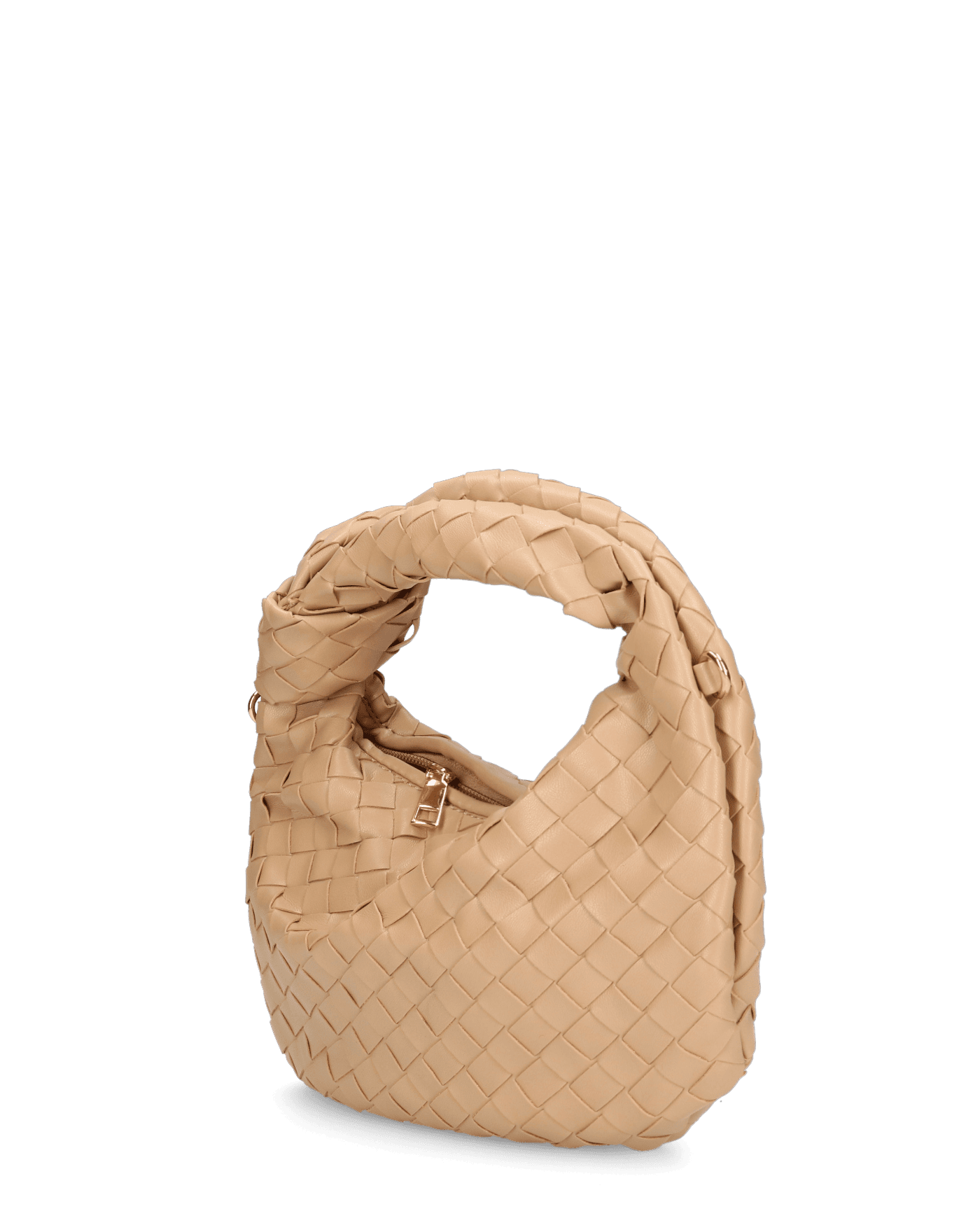 TAYLOR - borsa a spalla beige scuro intrecciata