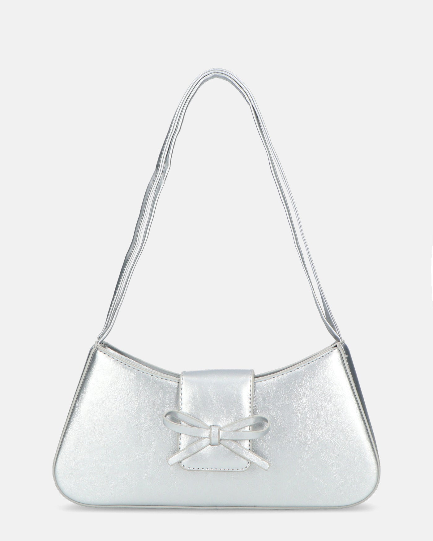 TEA - borsetta a spalla in glassy argentato