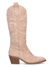 TEMI - Texano camperos beige chiaro in camoscio con ricamati