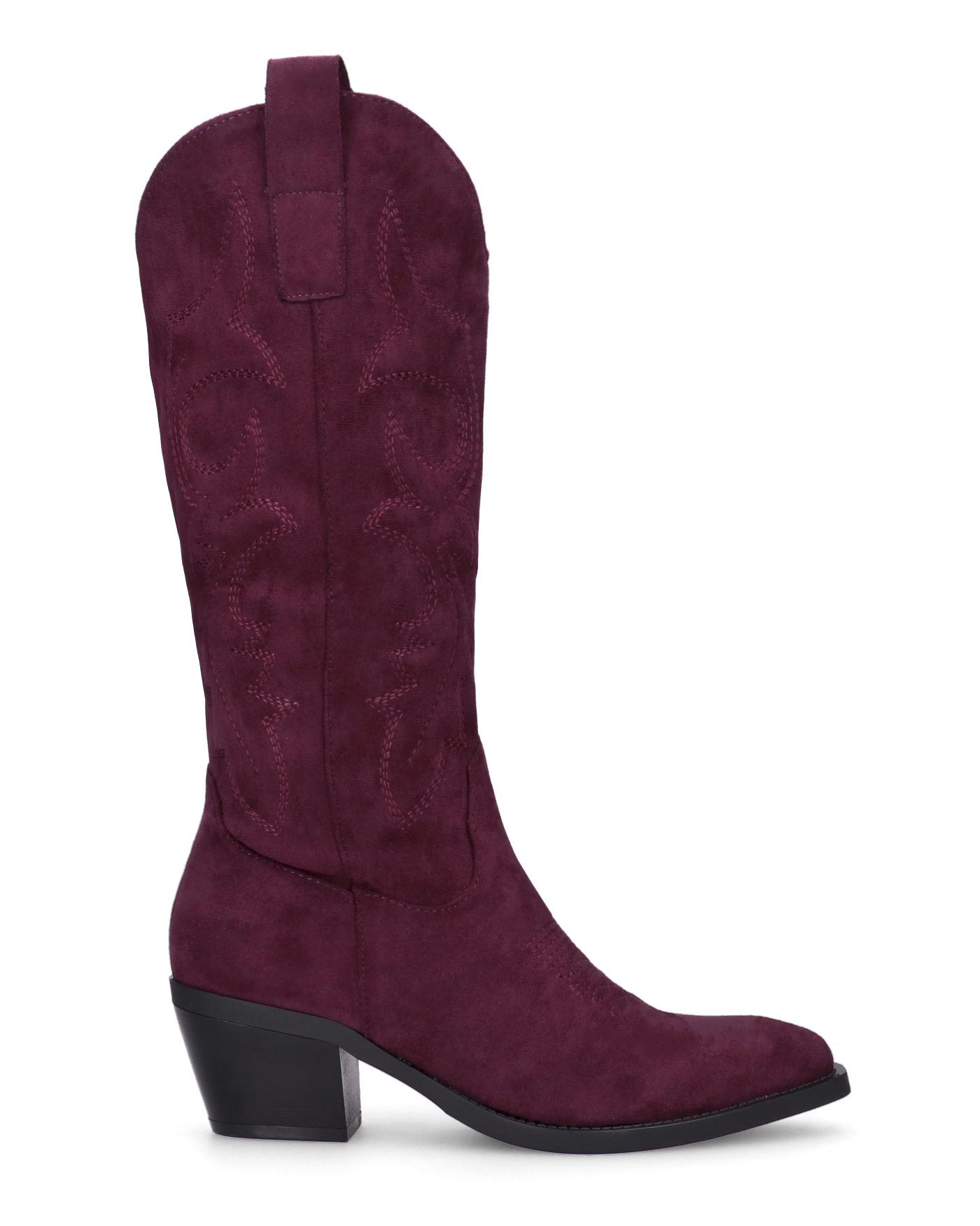 TEMI - Texano camperos bordeaux scuro i in camoscio con ricamati