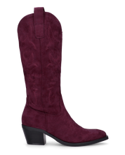 TEMI - Texano camperos bordeaux scuro i in camoscio con ricamati