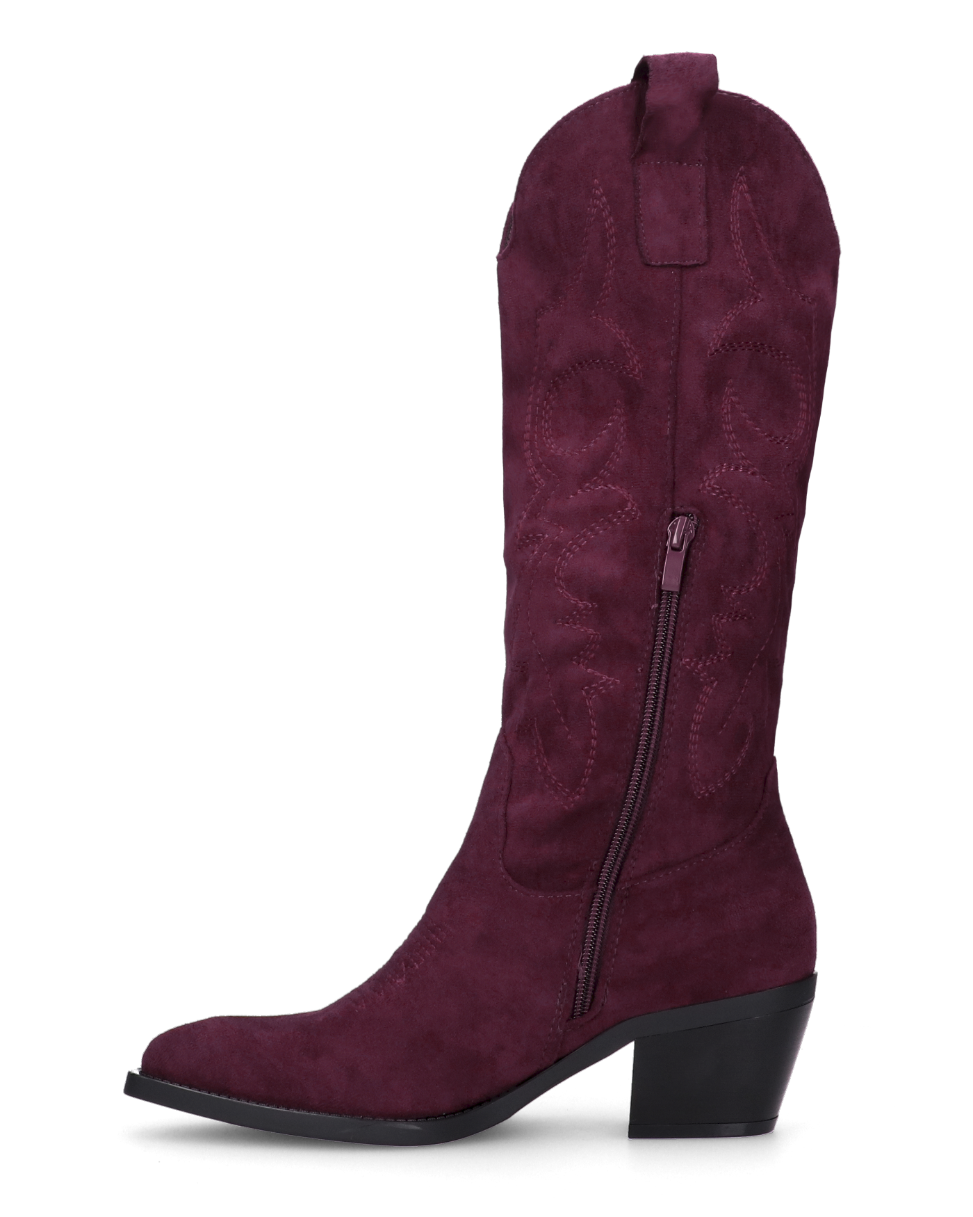 TEMI - Texano camperos bordeaux scuro i in camoscio con ricamati