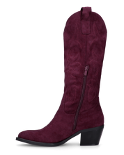 TEMI - Texano camperos bordeaux scuro i in camoscio con ricamati