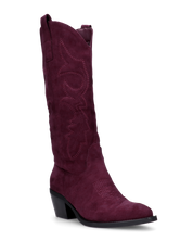 TEMI - Texano camperos bordeaux scuro i in camoscio con ricamati