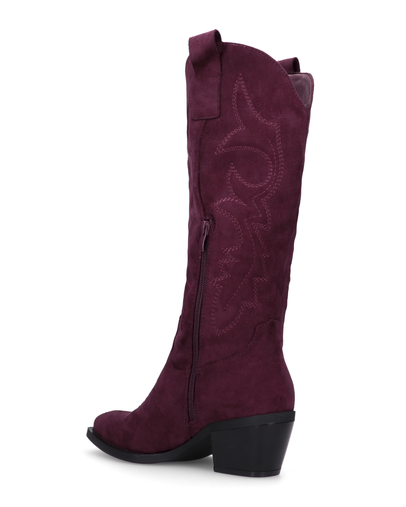 TEMI - Texano camperos bordeaux scuro i in camoscio con ricamati