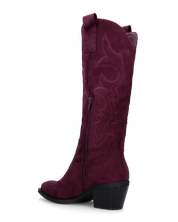 TEMI - Texano camperos bordeaux scuro i in camoscio con ricamati