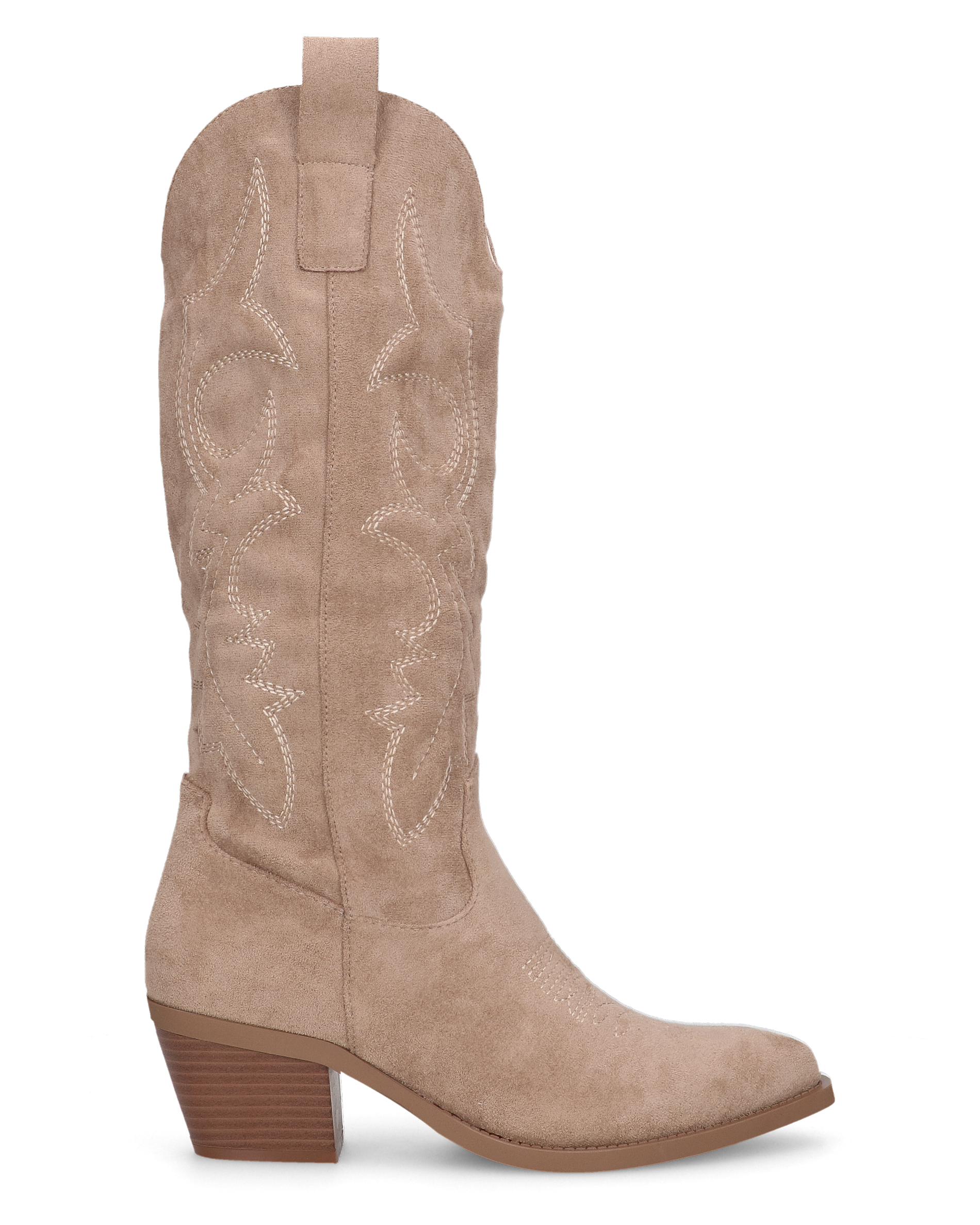 TEMI - Texano camperos beige in camoscio con ricamati