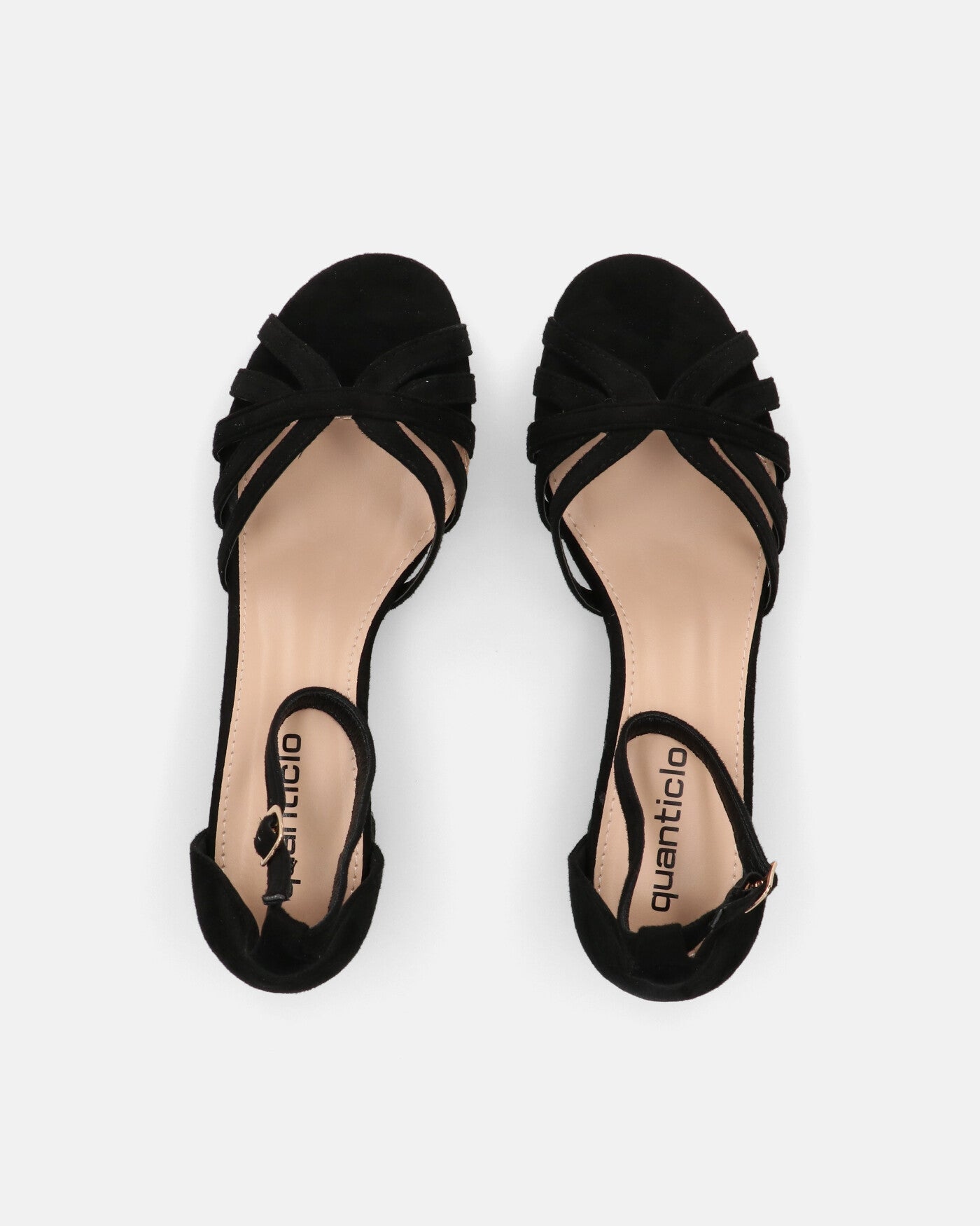 THEMA - sandali bassi in camoscio nero e cinturino