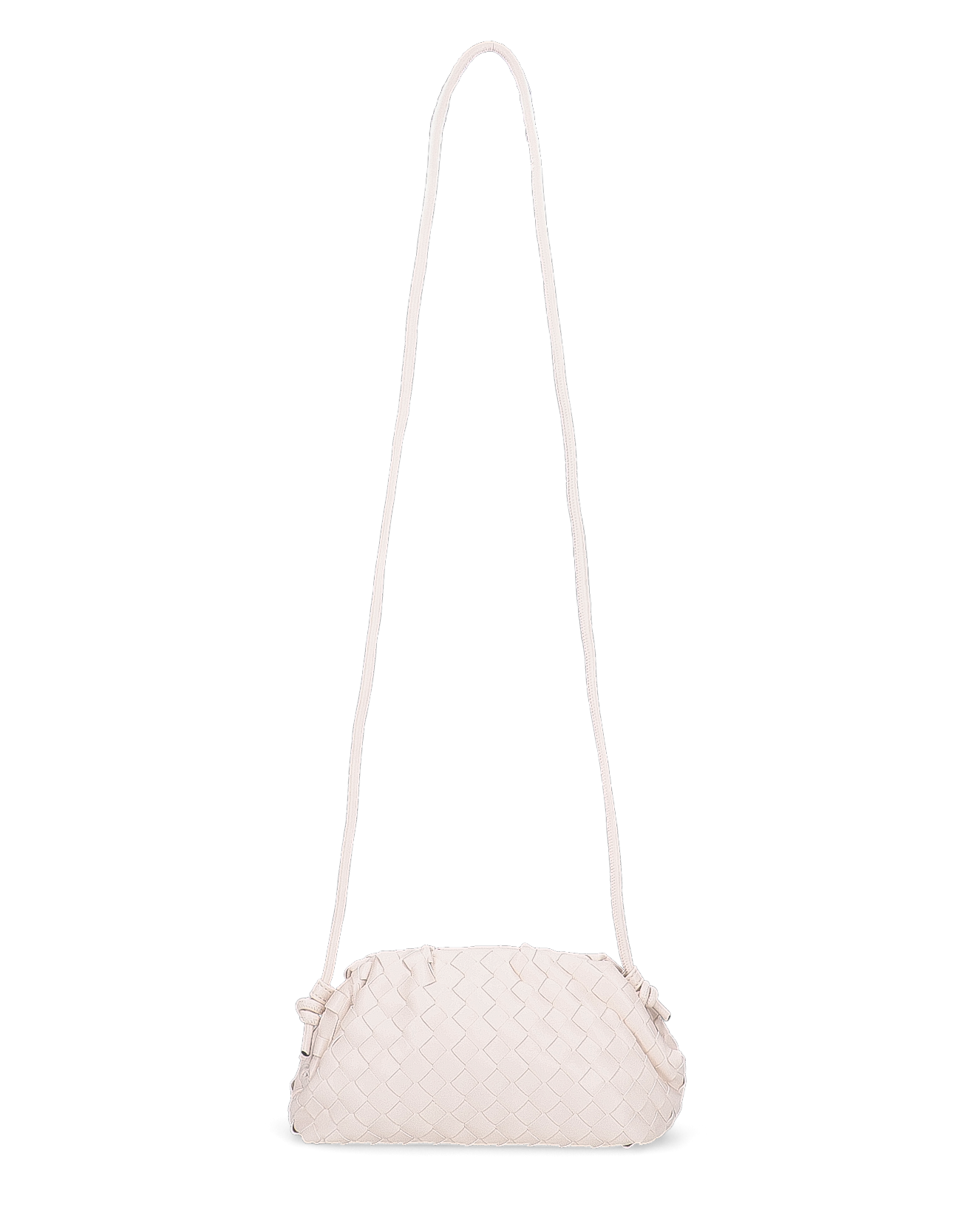 VERBENA - borsetta in ecopelle beige intrecciata con tracolla aggiuntiva