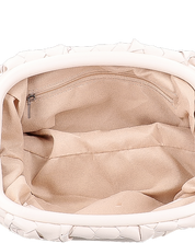 VERBENA - borsetta in ecopelle beige intrecciata con tracolla aggiuntiva