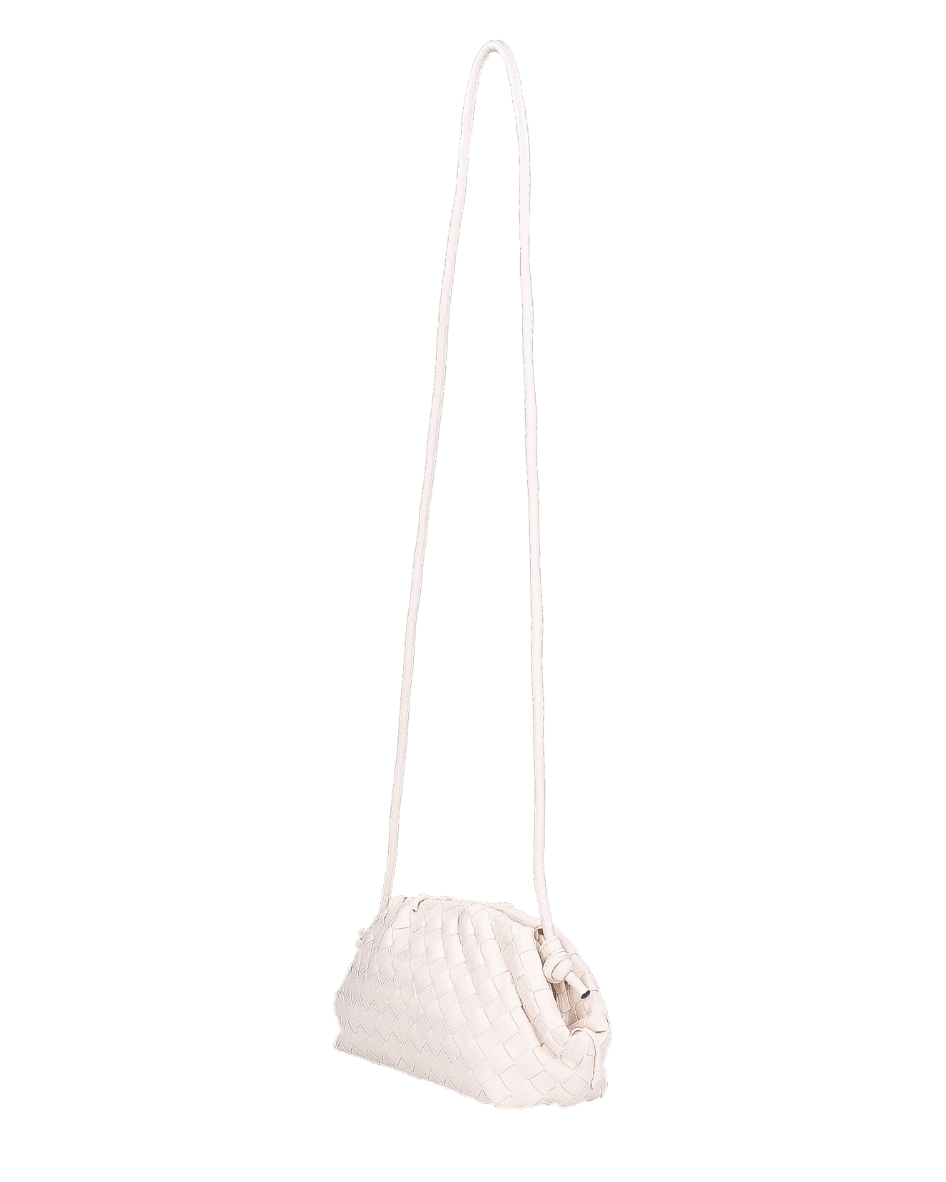 VERBENA - borsetta in ecopelle beige intrecciata con tracolla aggiuntiva