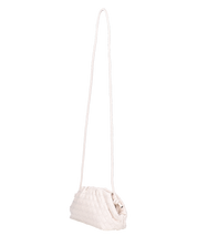 VERBENA - borsetta in ecopelle beige intrecciata con tracolla aggiuntiva