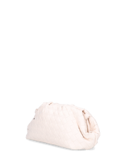 VERBENA - borsetta in ecopelle beige intrecciata con tracolla aggiuntiva