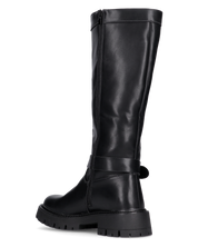 VIKA - stivali alti neri con cintura, zip e bottone a click