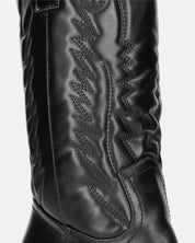 VITA - stivali camperos texani in ecopelle nera