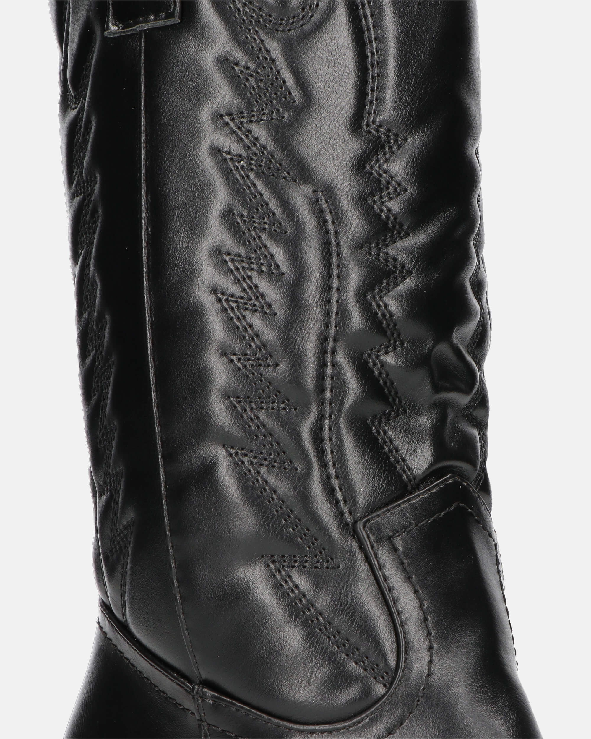 VITA - stivali camperos texani in ecopelle nera