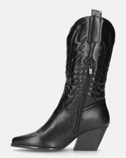 VITA - stivali camperos texani in ecopelle nera