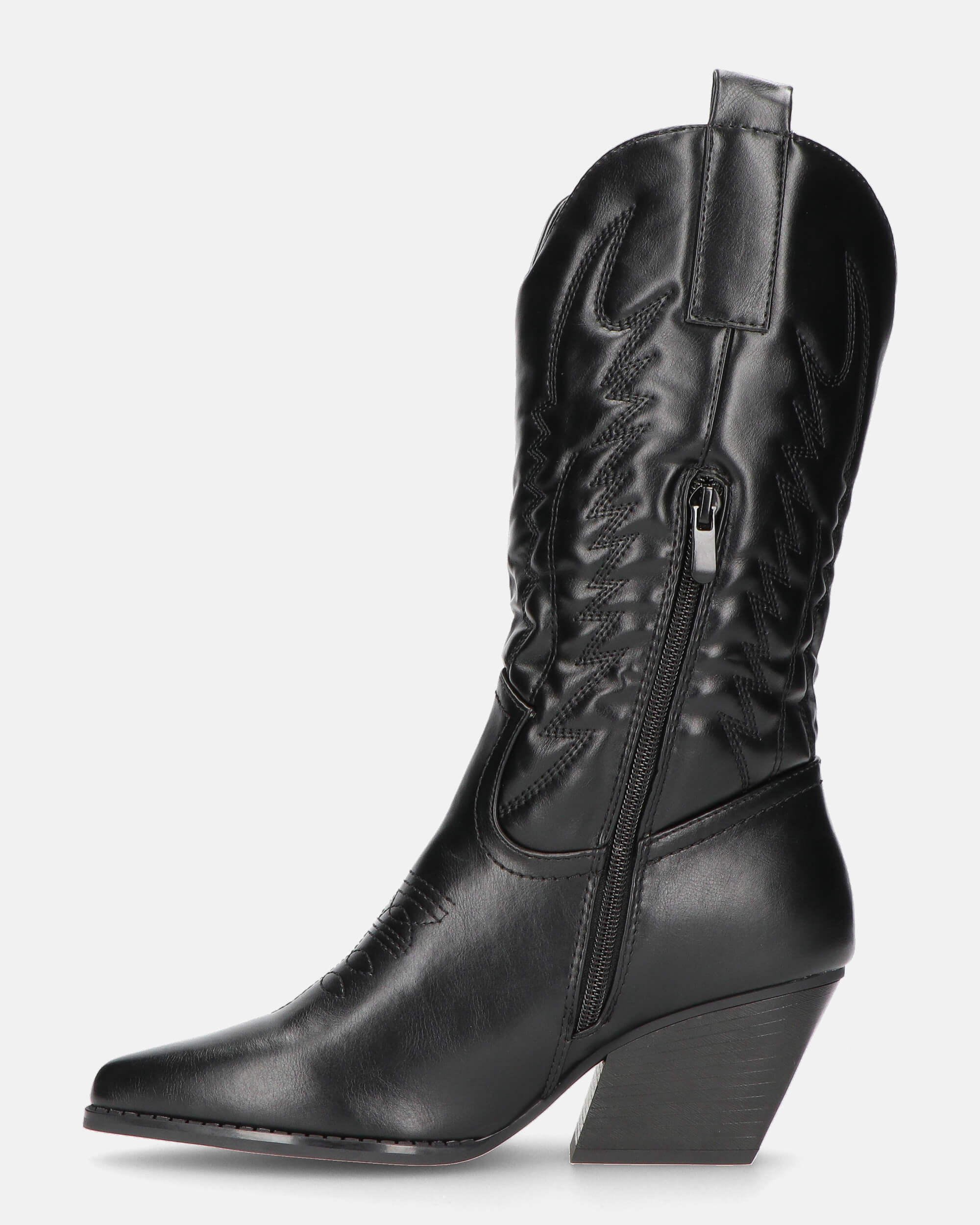 VITA - stivali camperos texani in ecopelle nera