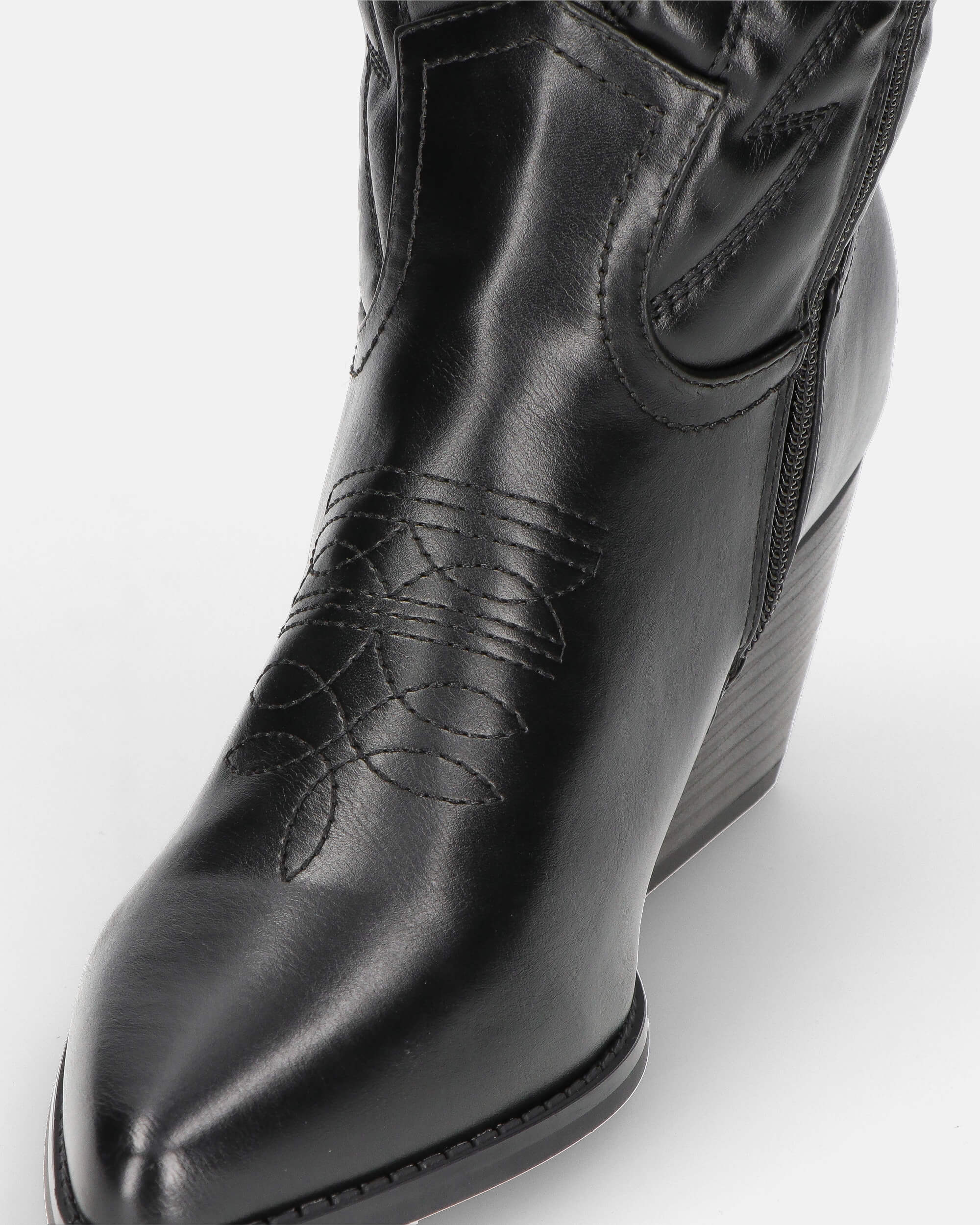 VITA - stivali camperos texani in ecopelle nera