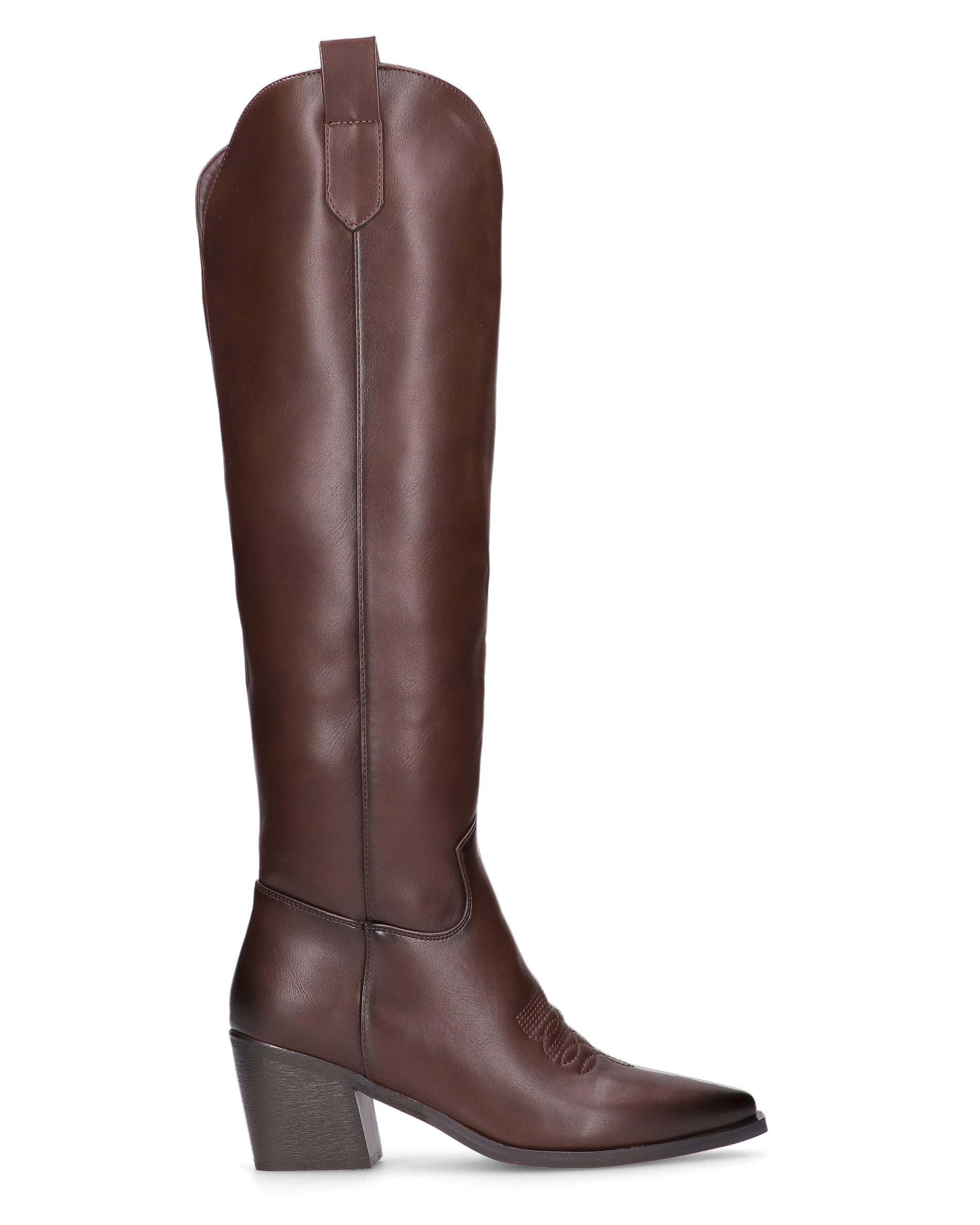 XANA - camperos texano alto in simil pelle marrone