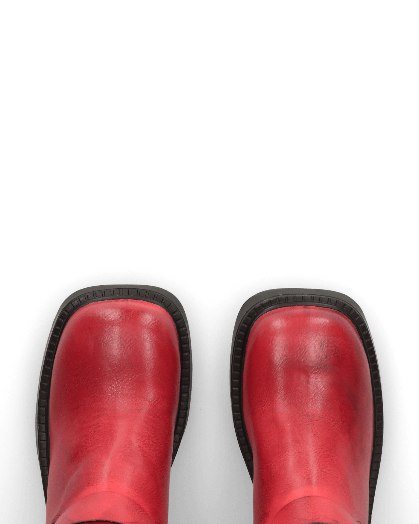 XYN - stivali alti rossi con cinturini laterali