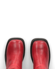 XYN - stivali alti rossi con cinturini laterali