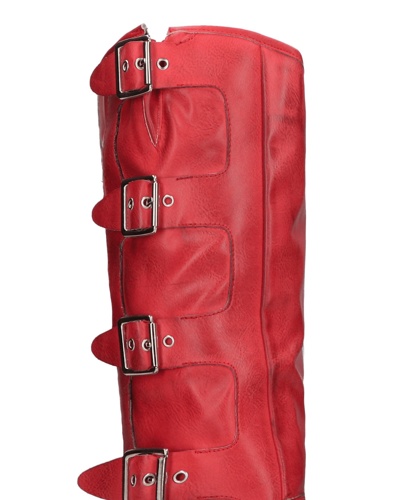 XYN - stivali alti rossi con cinturini laterali