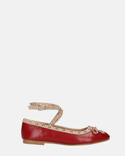 MAHIKA - ballerine bordeaux con borchie dorate