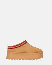 ZELDA - pantolofe platform in camoscio marrone