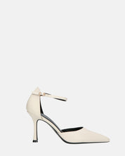 MEENA - decolette bianco con cinturino e soletta nera