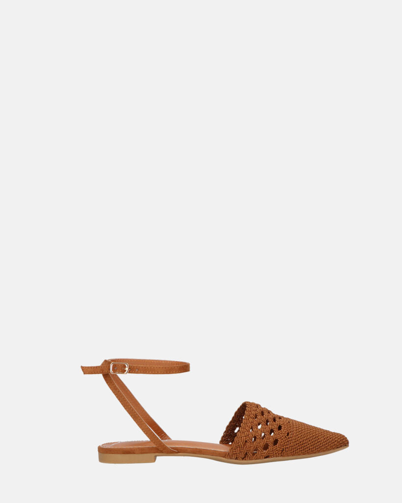 SWAMI - sandali bassi marroni con decorazione