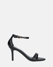 ADELYNE - sandali con tacco a spillo in ecopelle nera con cinturino