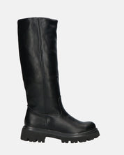 SANDRA - stivali anfibi neri con cerniera laterale