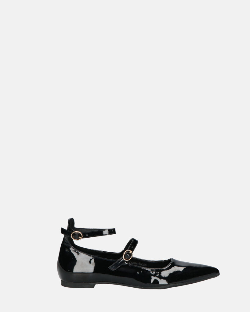 VIKY - escarpins noirs effet glassé à brides