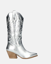 VITA - stivali camperos in glassy argento