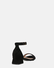 WANDA - sandali con tacco basso in camoscio nero
