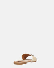 ROZENN - ciabattine beige con fascia ricamata e gemme