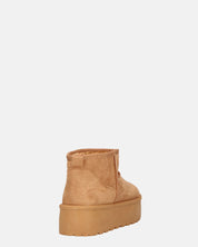 MIREIA - stivaletti bassi marroni in camoscio e interno imbottito