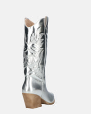 VITA - stivali camperos in glassy argento