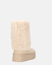 MANU - stivaletti invernali beige imbottiti