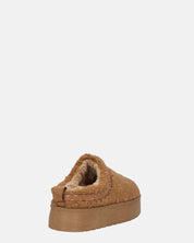 SHIGE - pantofole platform marroni con ricami