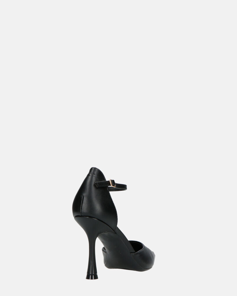 MEENA - decolette nero con cinturino e soletta nera