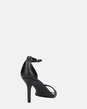 ADELYNE - sandali con tacco a spillo in ecopelle nera con cinturino
