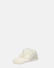 SUZUE - ciabattine aperte in punta in pelliccia bianca