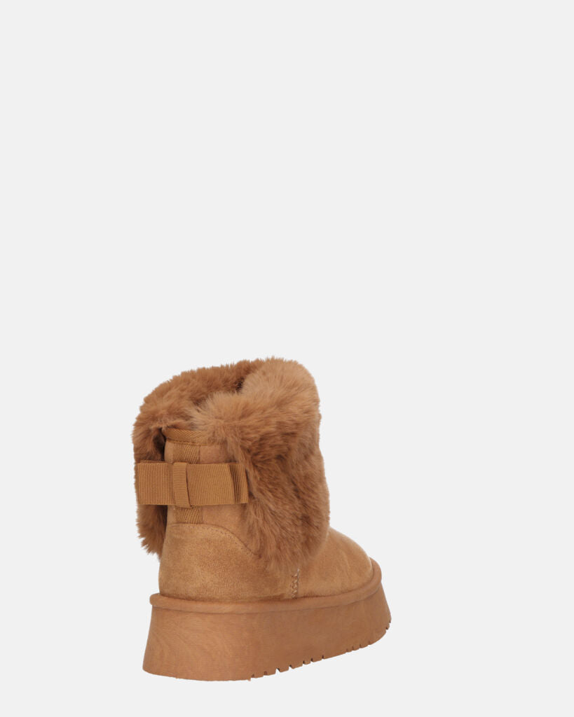 JOY - scarpe beige imbottite all' interno in camoscio