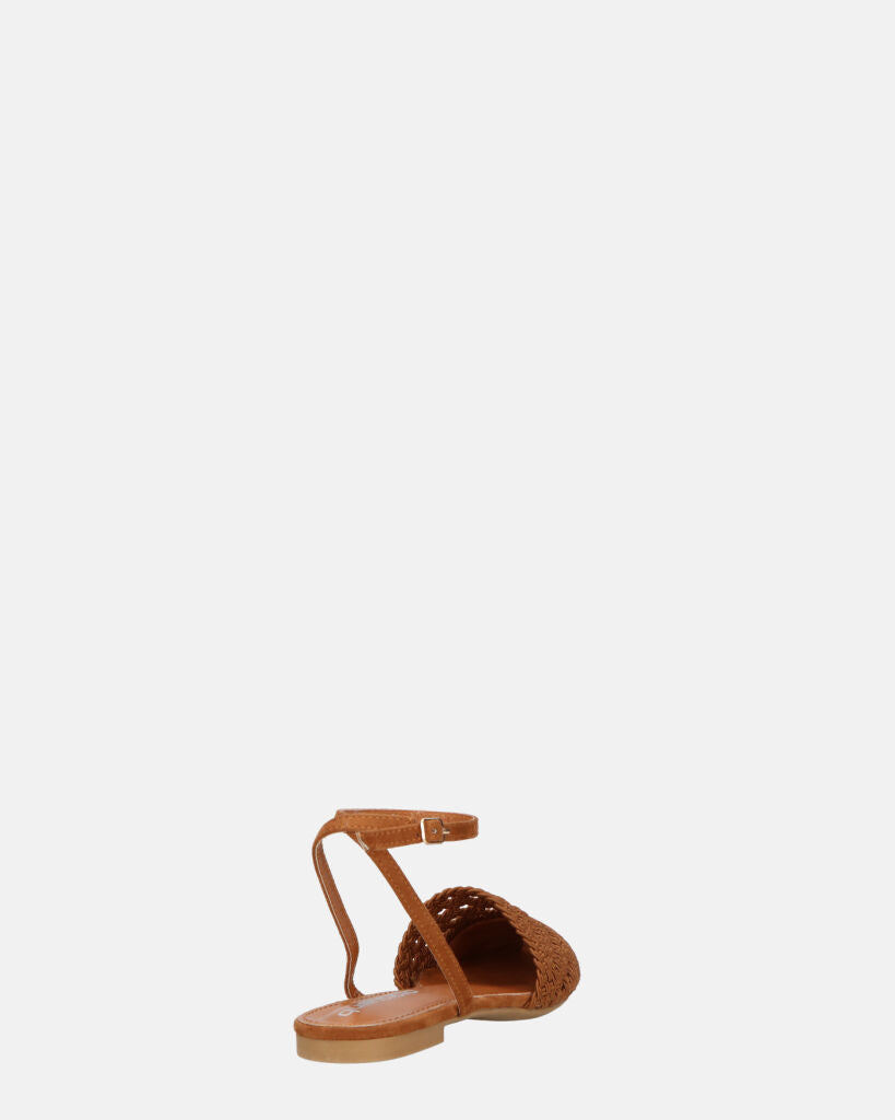 SWAMI - sandali bassi marroni con decorazione