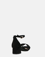 THEMA - sandali bassi in camoscio nero e cinturino