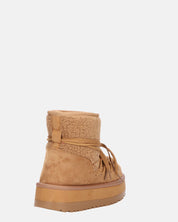 ALENA - stivali invernali stringati marroni imbottiti all interno