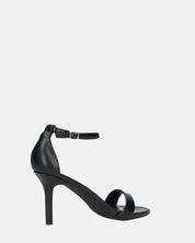ADELYNE - sandali con tacco a spillo in ecopelle nera con cinturino