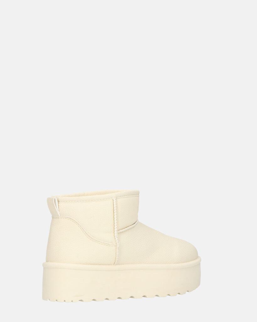 ARLENA - stivaletti in ecopelle beige imbottiti all' interno